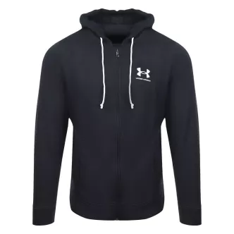 rival terry black full zipper hooded under armour suit