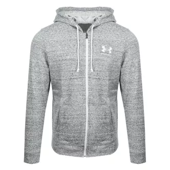 tuta rival terry grigia full zip con cappuccio under armour