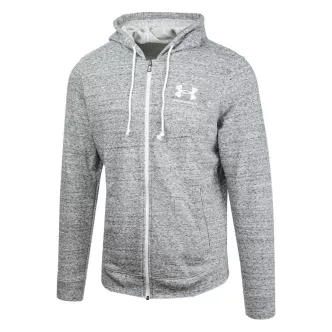 tuta rival terry grigia full zip con cappuccio under armour