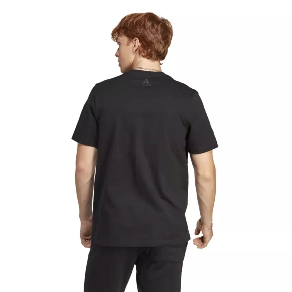 t-shirt nera essentials adidas single jersey big logo 