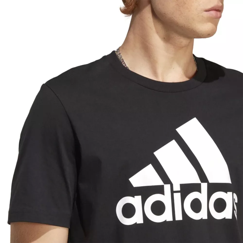 adidas essentials black t-shirt single jersey big logo 