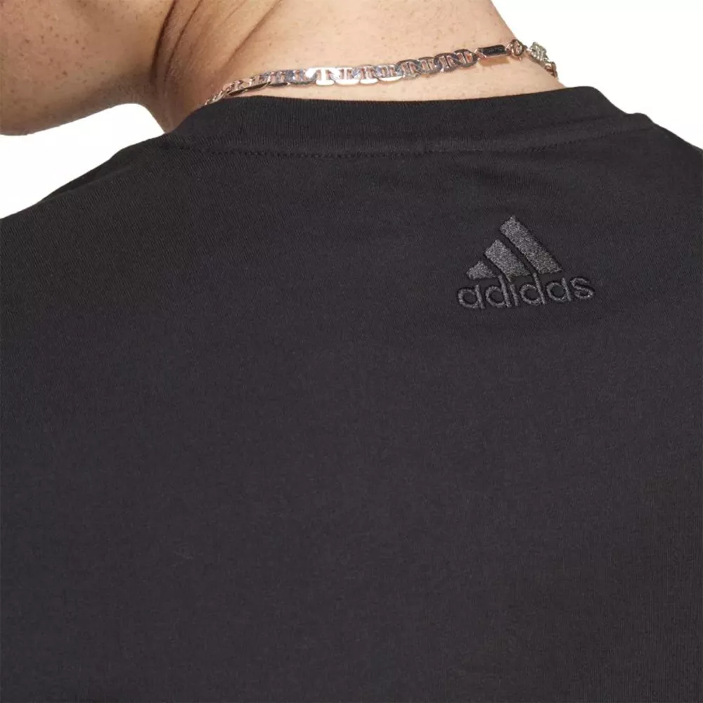 adidas essentials black t-shirt single jersey big logo 