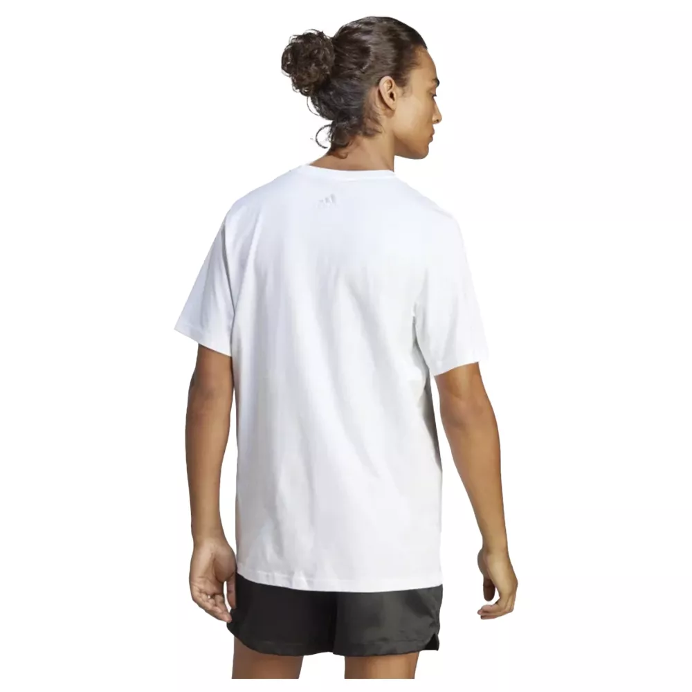 t-shirt bianca adidas essentials single jersey big logo 