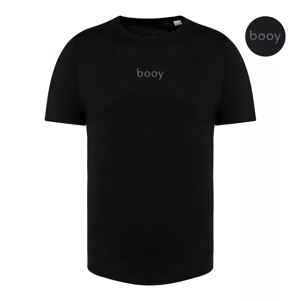 t-shirt uomo fondo capo arrotondato booy 155g nera