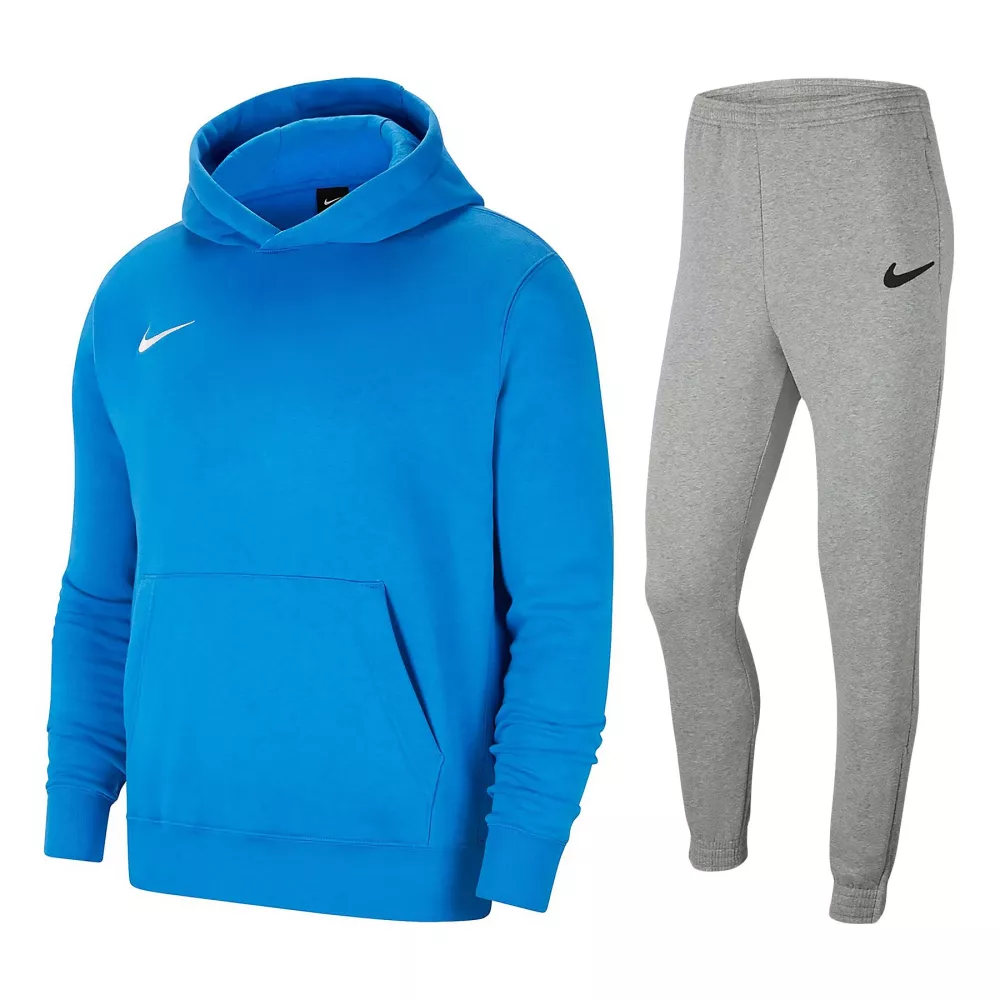 blue royal and gray nike tracksuit for children with hood