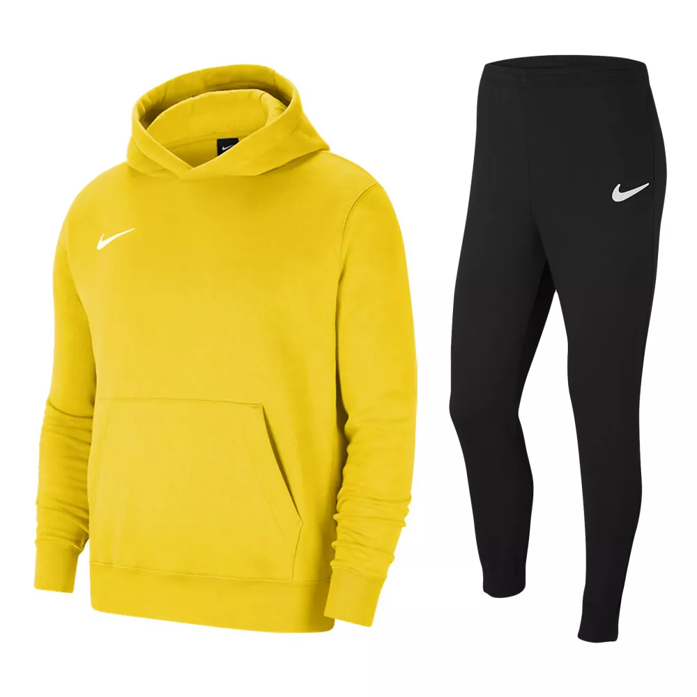 Yellow nike tracksuit for kids with hood