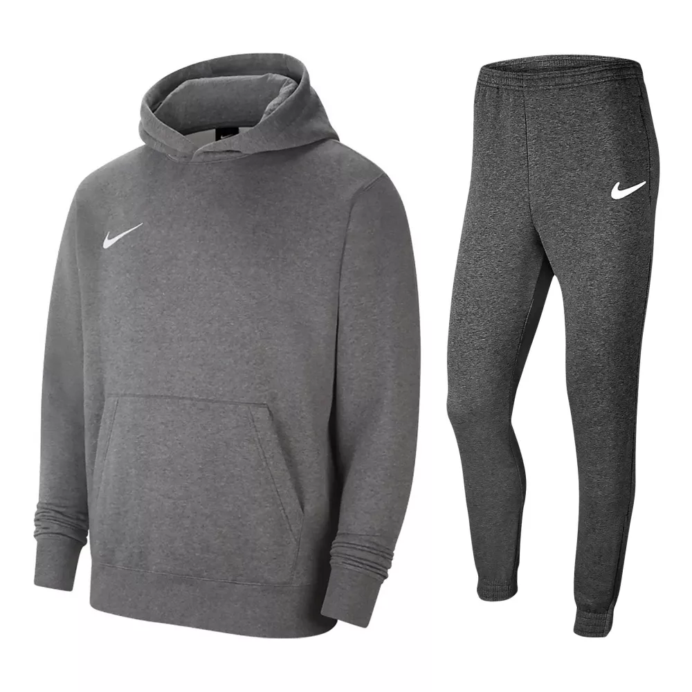 Charcoal gray nike tracksuit for children with hood