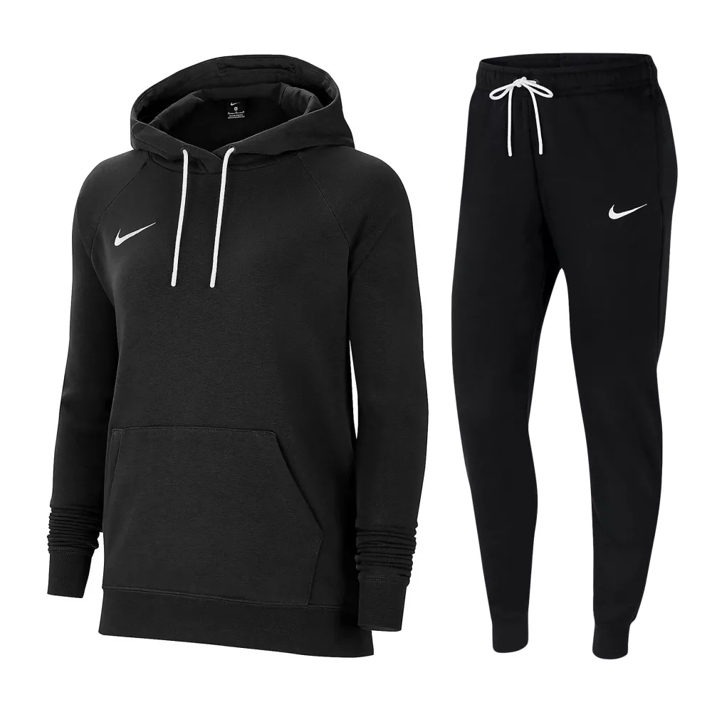 Tuta felpata donna Nike con cappuccio nera