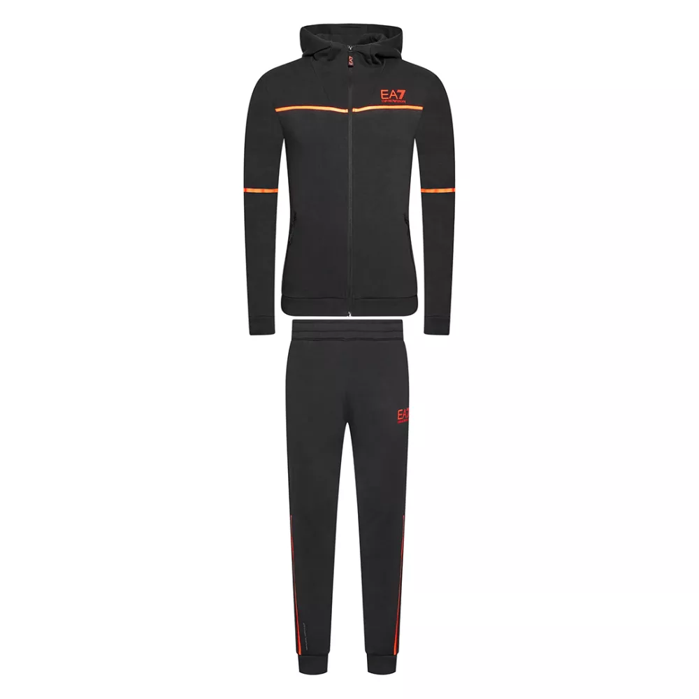 black emporio armani fluo ea7 logo tracksuit