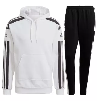 tuta felpata con cappuccio sweat adidas bianca