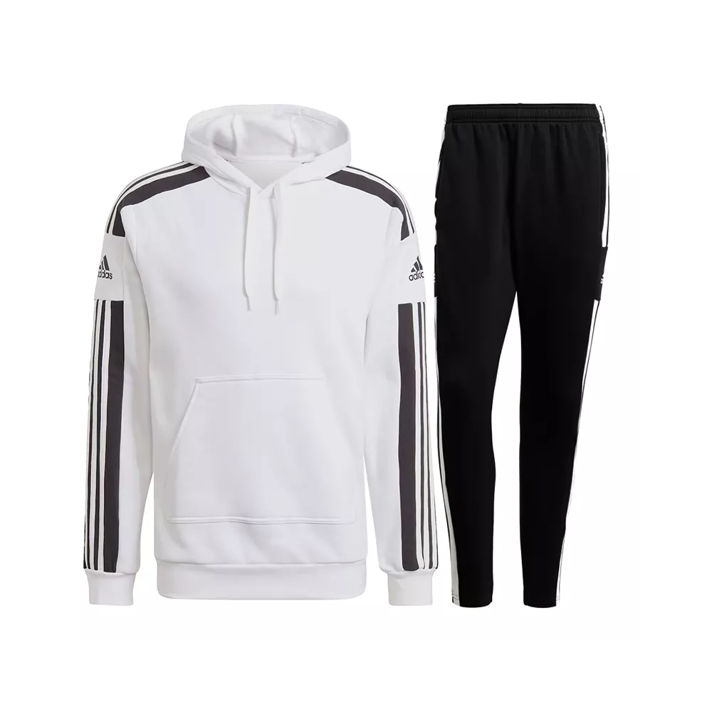 tuta felpata con cappuccio sweat adidas bianca