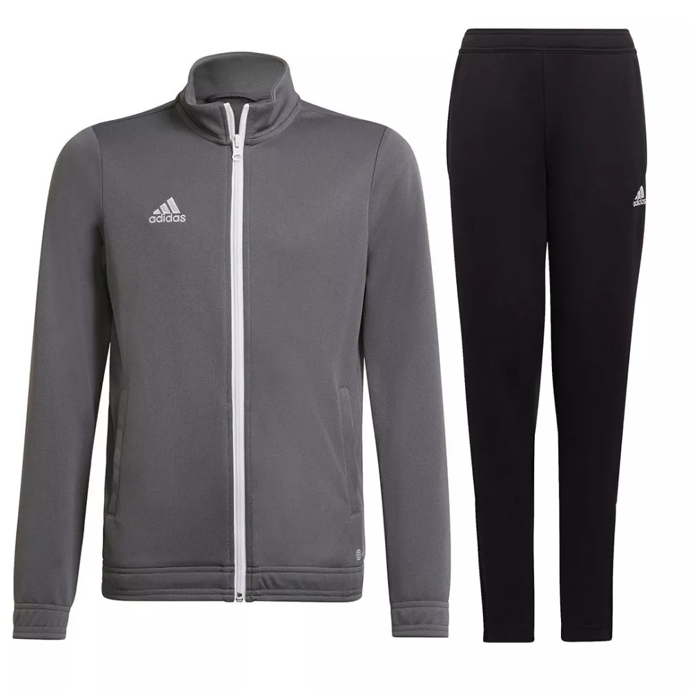 Gray adidas full zip children's tracksuit