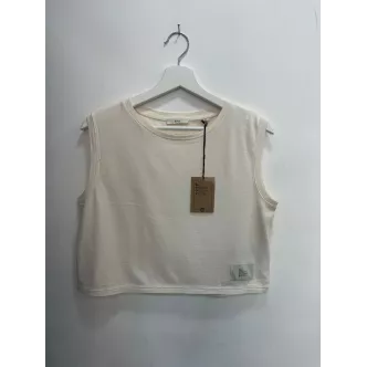 T-shirt booy crop da donna avorio