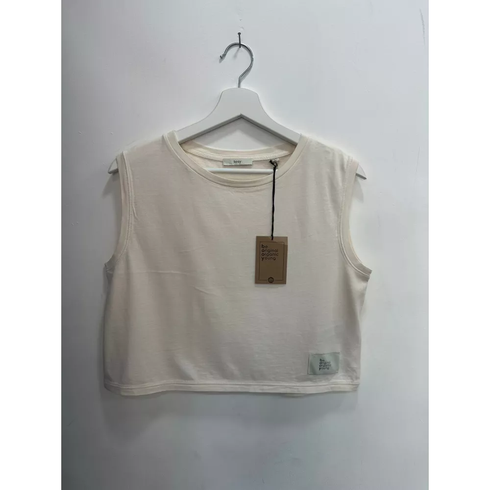 T-shirt booy crop da donna avorio