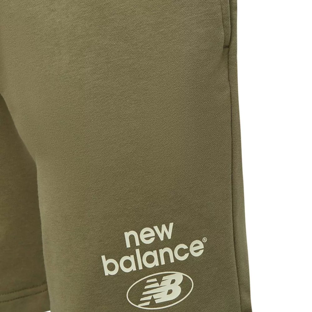 pantaloncini french terry new balance essential fango