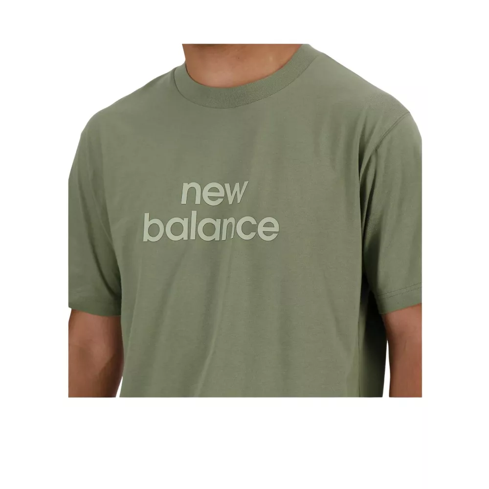 New Balance t-shirt Linear Dark Olivine