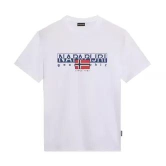 T-shirt da uomo bianca bandiera Napapijri