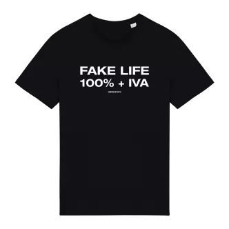 t-shirt unisex fake life nera