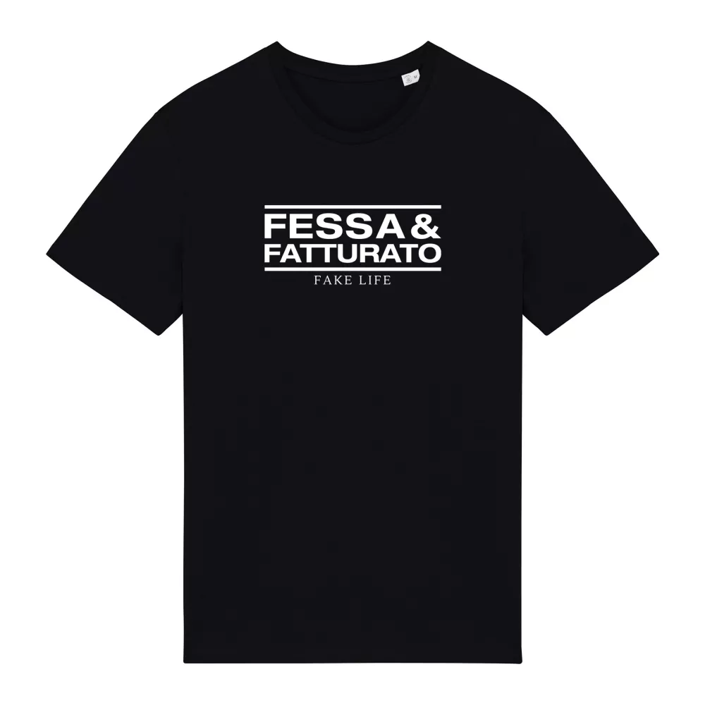 t-shirt unisex fessa e fatturato nera