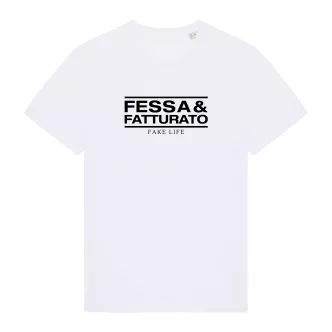 White unisex fake life T-shirt organic cotton