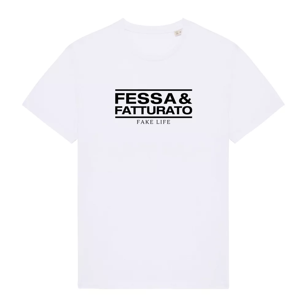 t-shirt unisex Fessa e Fatturato bianca 