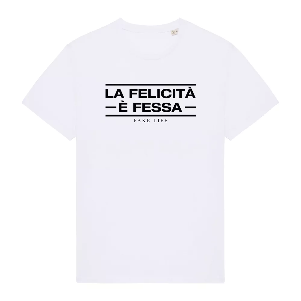 "La felicità è fessa" white t-shirt