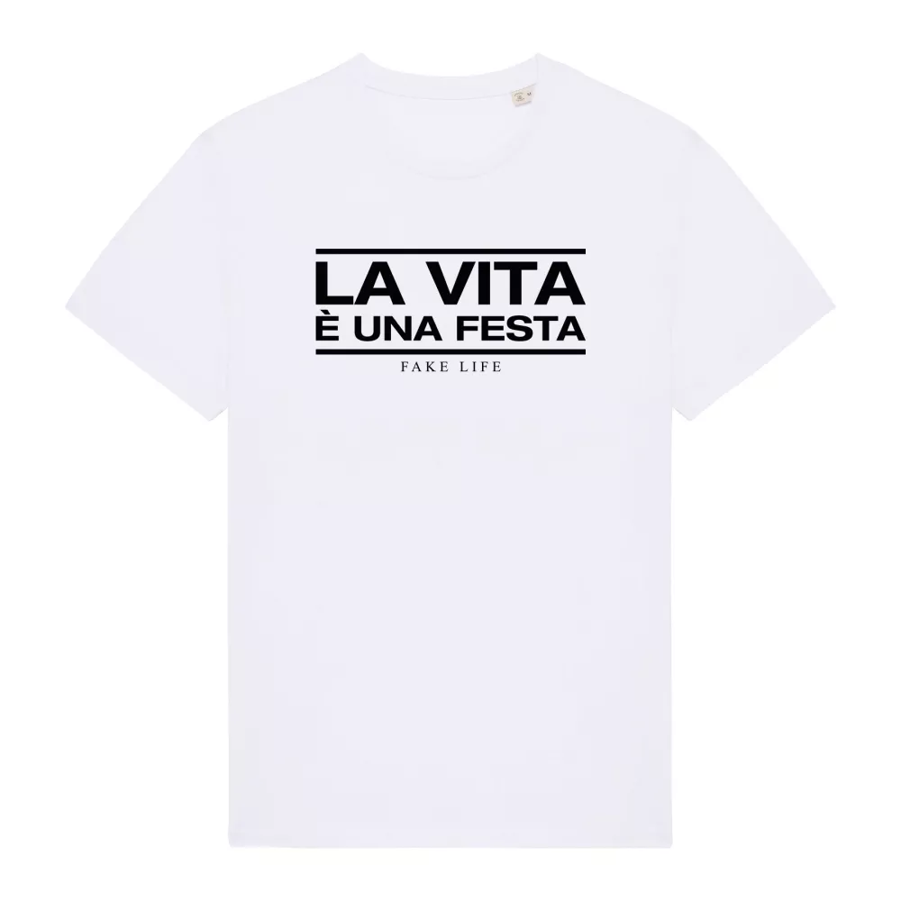 "La vita è una festa" white t-shirt