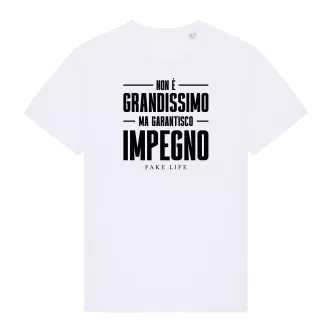 "Non è grandissimo ma garantisco impegno" white t-shirt