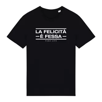 "La felicità è fessa" black t-shirt