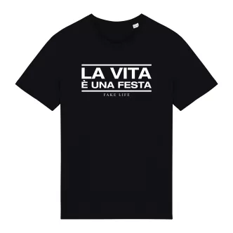 "La vita è una festa" black t-shirt