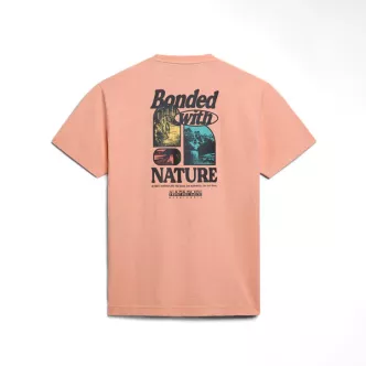 T-shirt salmone da uomo Napapijri