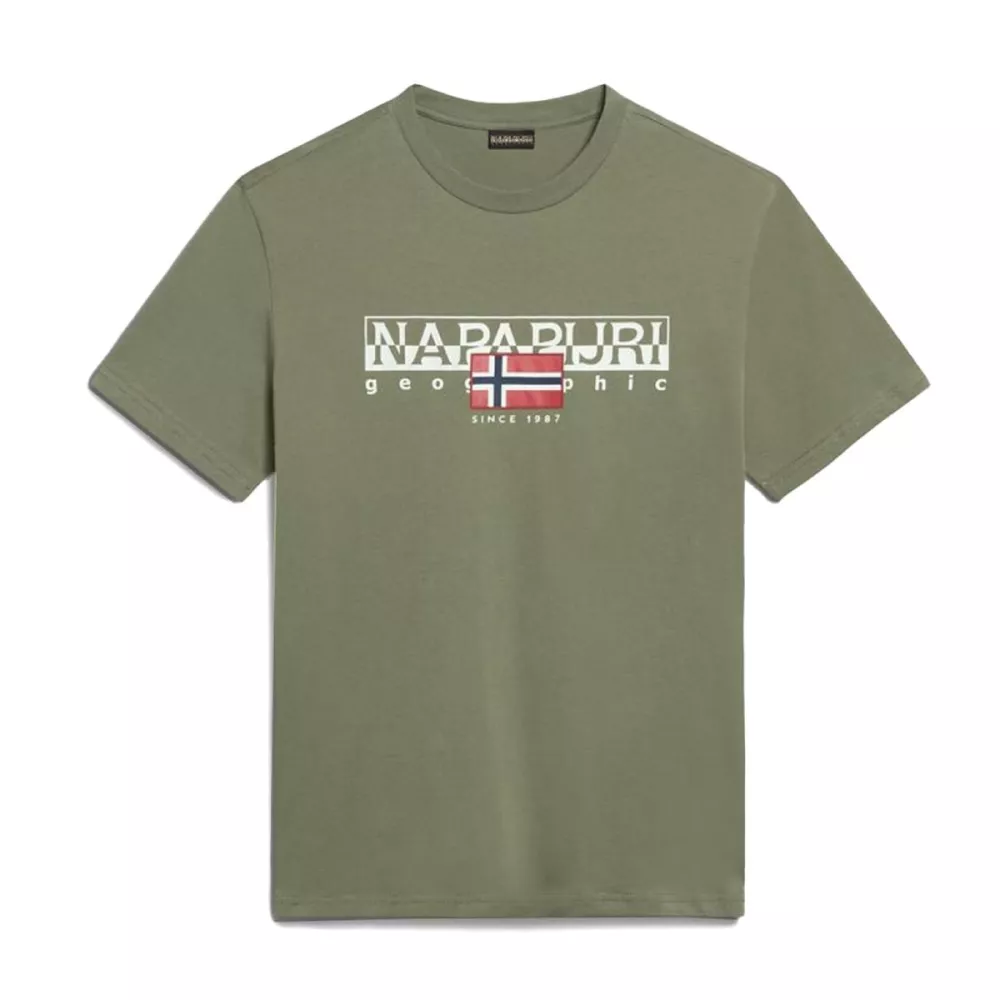 T-shirt verde  da uomo Napapijri