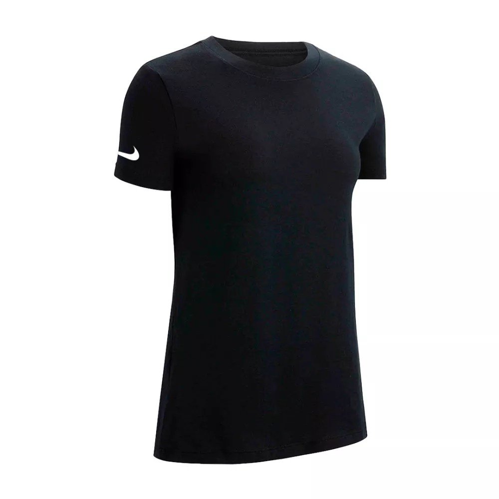 t-shirt donna nera nike swoosh su manica