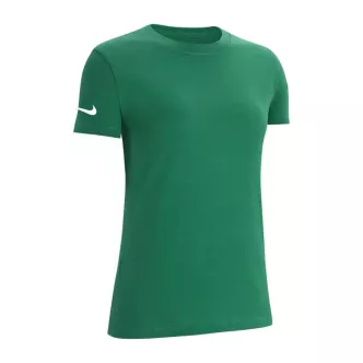 women's green nike swoosh t-shirt on sleeve