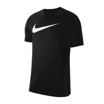 black nike t-shirt with white swoosh