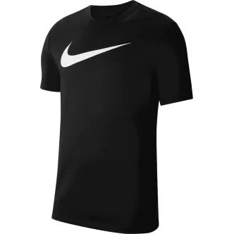 T-shirt Nike nera Swoosh bianco bambino